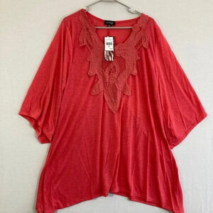 New Cal Style Red Soft Comfy Casual Top 3X